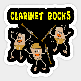 Clarinet Rocks for Dark Merchandise Sticker